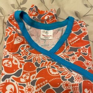 Hanna Andersson Womens Pajama Set - Orange and Gray
